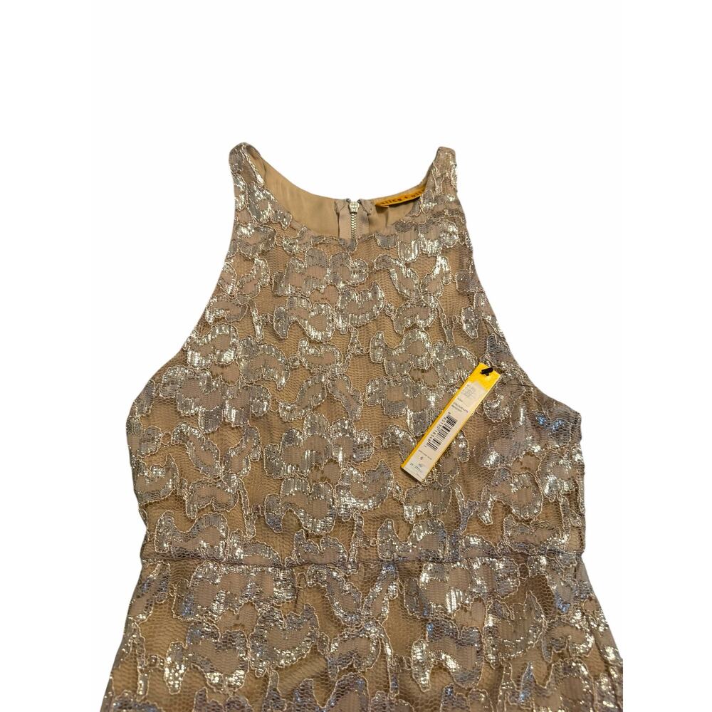 NWT Alice + Olivia Champagne Lace Cocktail Dress - Size 6 - Picture 13 of 16